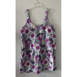 Vintage Nightgown Size L SANTE Floral Paisley Santiny Babydoll Bows Coquette